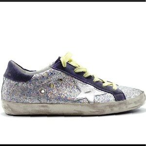 GOLDEN GOOSE PURPLE GLITTER SUPERSTAR